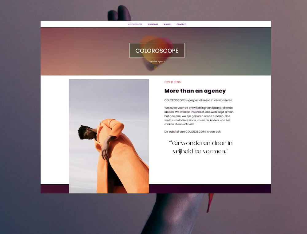 Coloroscope - web design - home